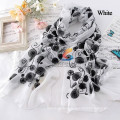 New Polyester Lace Floral Sunscreen Soft Scarves Shawl Cape Neck Wrap Stole Flower Scarf Winter Warm 5 Colors Women Accessories